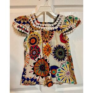 Multi Print Cream Blouse